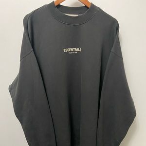 Fear of God | ESSENTIALS - Black Relaxed Crewneck Sweatshirt